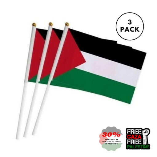 3 Pack Small Palestine Handheld Flag