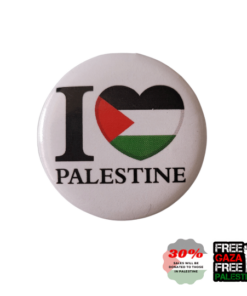 I Love Palestine Button Pin Badge