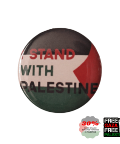 I Stand With Palestine Flag Button Pin Badge