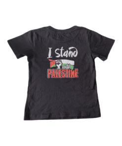 Kids Palestinian Tshirt Boys Girls 'I Stand With Palestine' Back