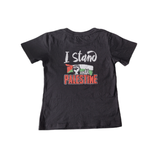 Kids Palestinian Tshirt Boys Girls 'I Stand With Palestine' Back