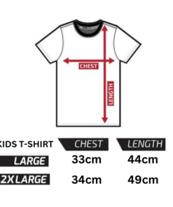 Kids Palestinian Tshirt Boys Girls Sizing Chart