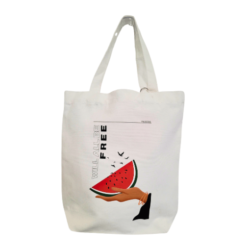 'Palestine Will Be Free' Watermelon Canvas Tote Bag