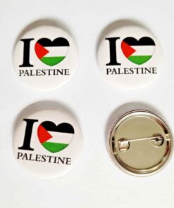 I Love Palestine Button Pin Badge