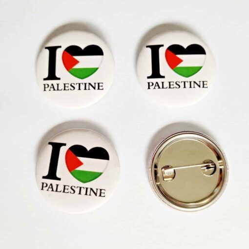 I Love Palestine Button Pin Badge