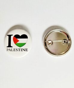 I Love Palestine Button Pin Badge