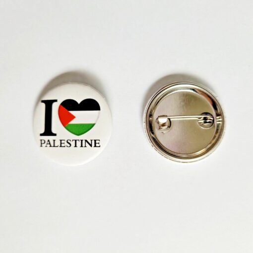 I Love Palestine Button Pin Badge