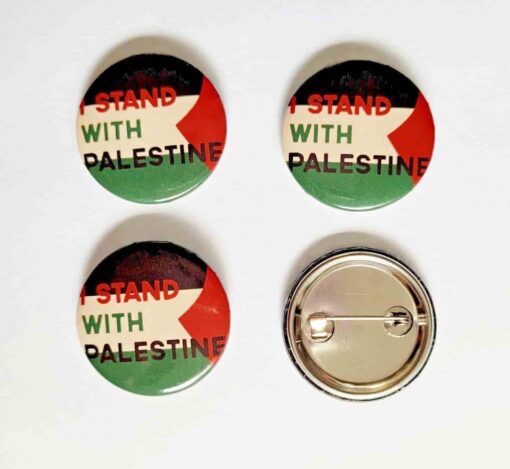 I Stand With Palestine Flag Button Pin Badge