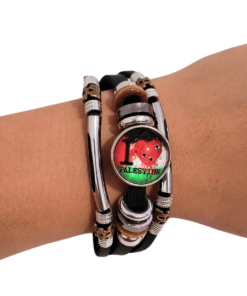 Palestine Hand Bracelet - I Love Palestine Buttoned Style