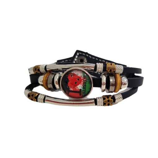 Palestine Hand Bracelet - I Love Palestine Buttoned Style