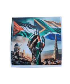 Palestine & South Africa Flags and United Hands