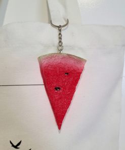 Watermelon Palestine Keychain/ Key Ring on Watermelon Tote Bag