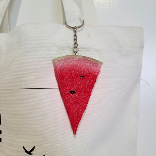 Watermelon Palestine Keychain/ Key Ring on Watermelon Tote Bag