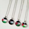 Palestine Round Pendant Necklace - Country Flag