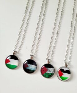 Palestine Round Pendant Necklace - Country Flag