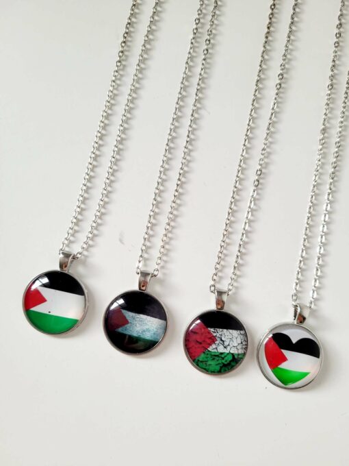 Palestine Round Pendant Necklace - Country Flag