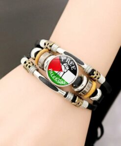 Palestine Hand Bracelet - Free Palestine National Flag Buttoned Style