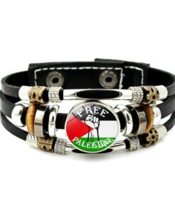 Palestine Hand Bracelet - Free Palestine National Flag Buttoned Style