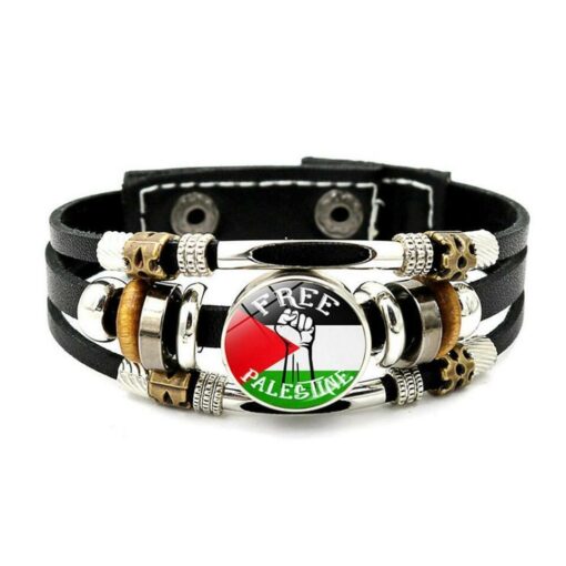 Palestine Hand Bracelet - Free Palestine National Flag Buttoned Style