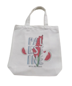 Palestine Canvas Tote Bag with Watermelon