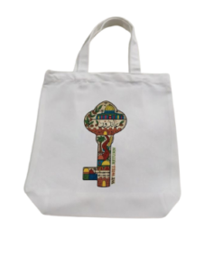 Palestine Canvas Tote Bag with Key 'We Will Return' in White