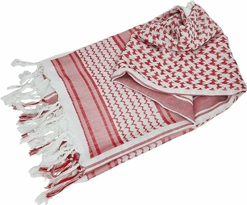 Red Keffiyeh Palestinian Head Wrap