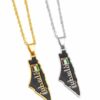 Palestine Country with Arabic Writing Necklace