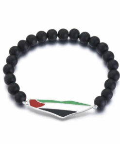 Palestine Beaded Bracelet with Country Flag and Outline