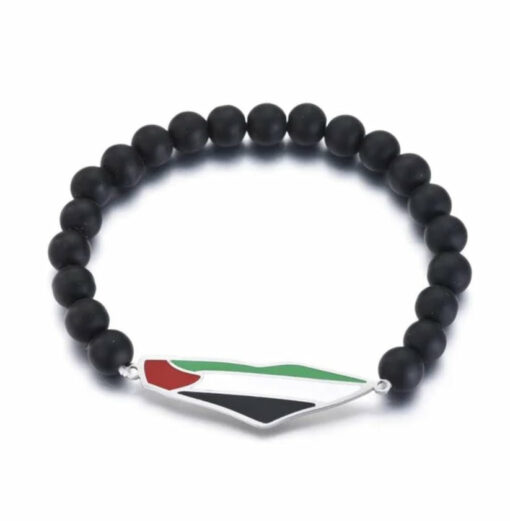 Palestine Beaded Bracelet with Country Flag and Outline