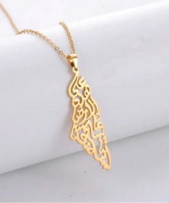 Palestine Map Necklace - On This Land - Gold