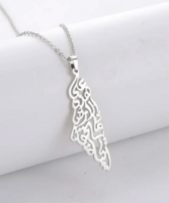 Palestine Map Necklace - On This Land - Silver