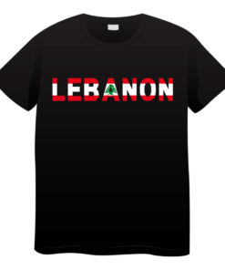 Adult Shirt - Lebanon Text with Flag