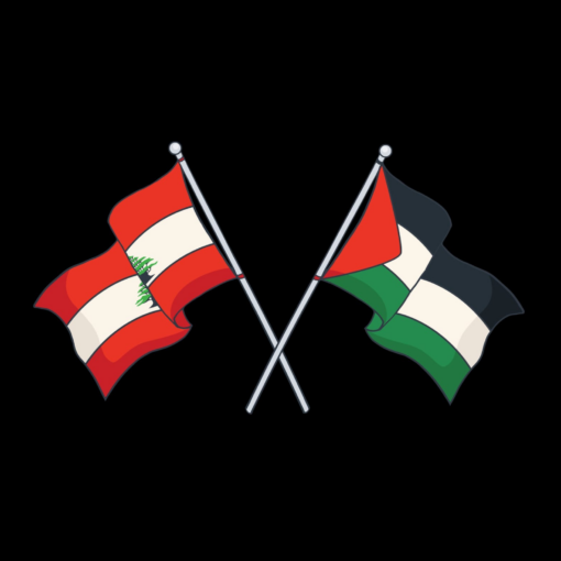 Lebanon Palestine Flags - Sticker